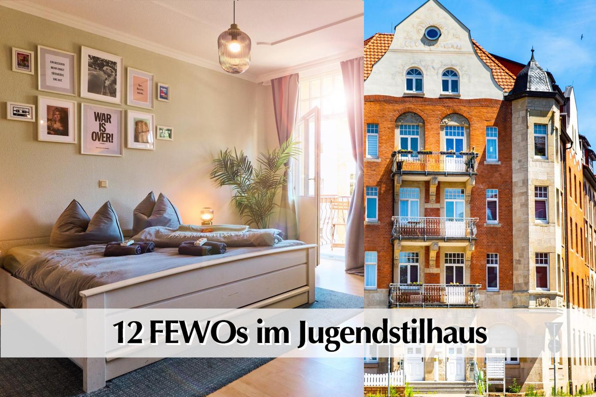 ארפורט 12 Fewos Im Jugendstilhaus Mit Aufzug, Terrasse, Kingsize-Bett, Smart-Tv, Etc מראה חיצוני תמונה