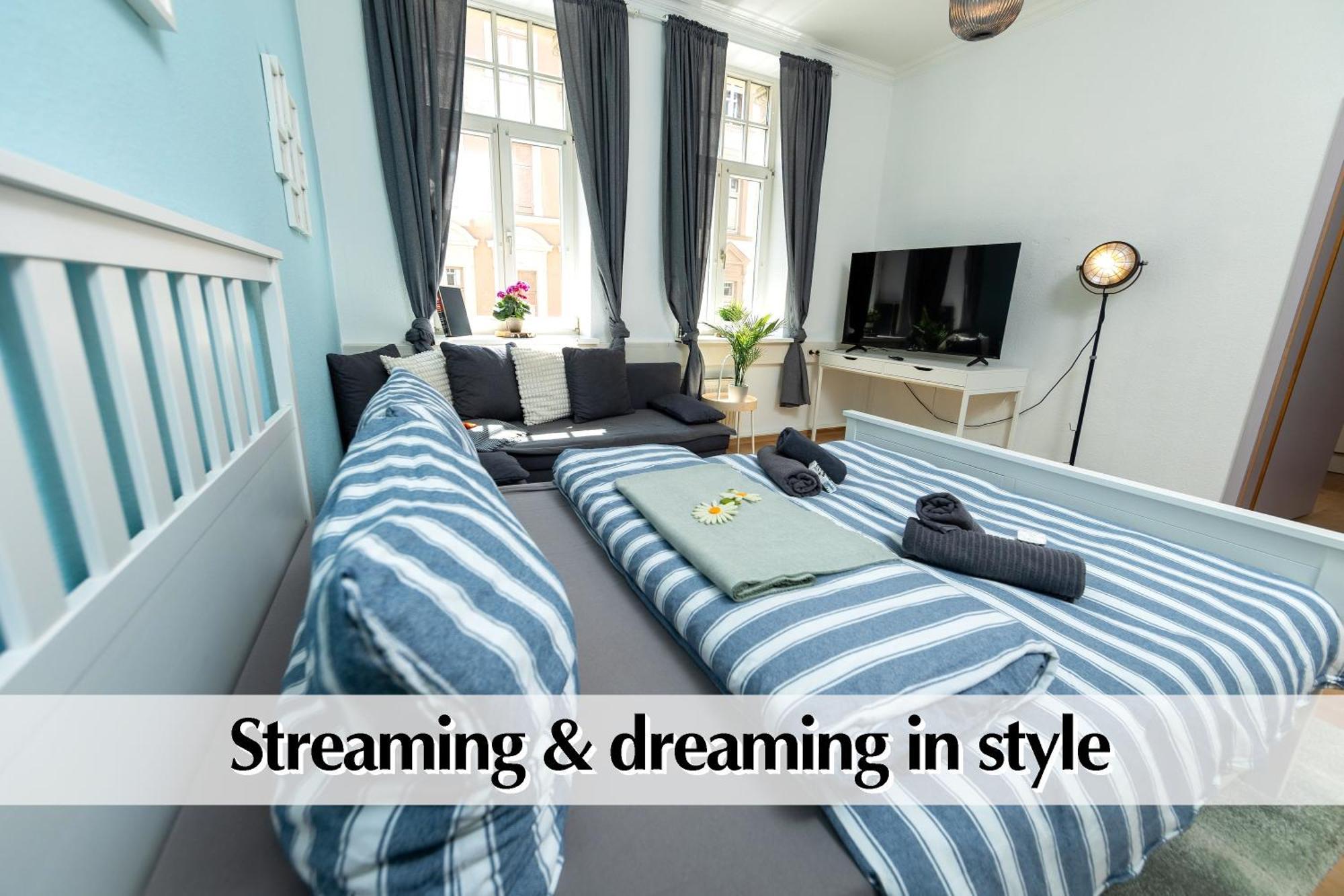 ארפורט 12 Fewos Im Jugendstilhaus Mit Aufzug, Terrasse, Kingsize-Bett, Smart-Tv, Etc חדר תמונה
