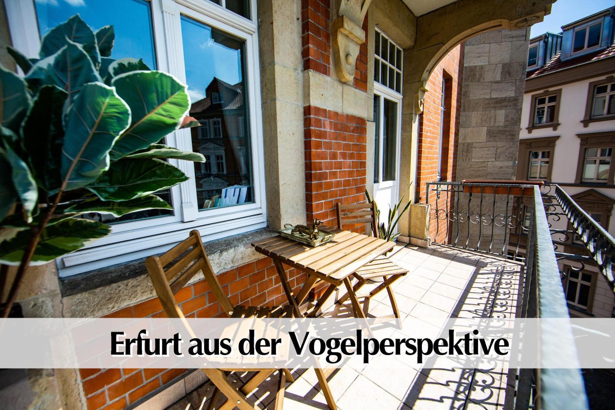 ארפורט 12 Fewos Im Jugendstilhaus Mit Aufzug, Terrasse, Kingsize-Bett, Smart-Tv, Etc חדר תמונה