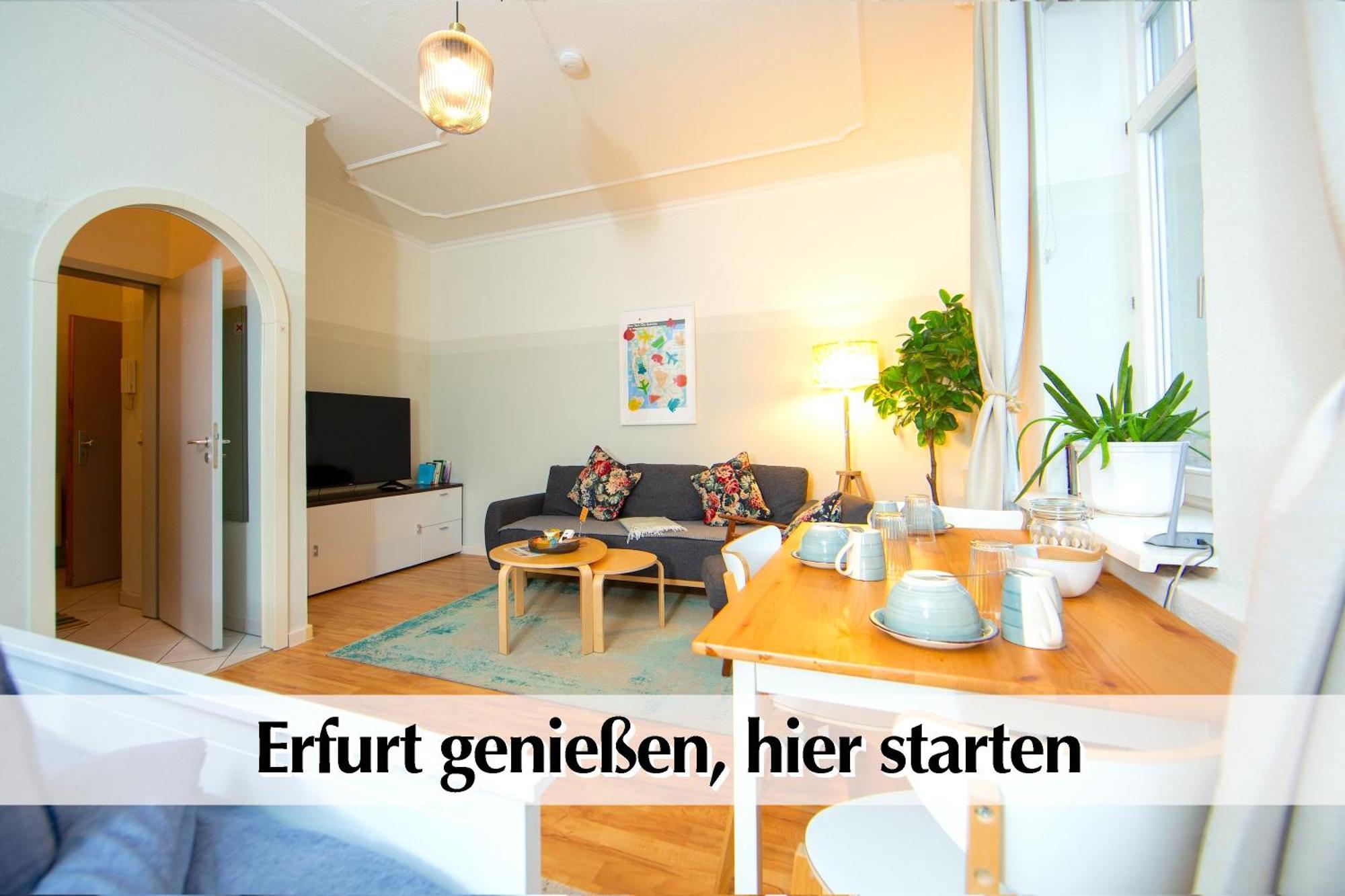 ארפורט 12 Fewos Im Jugendstilhaus Mit Aufzug, Terrasse, Kingsize-Bett, Smart-Tv, Etc חדר תמונה